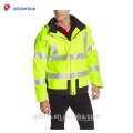 2017 High Visibility Winter Padded Construction Workwear motorcycle Jackets 3M safety reflective jacket